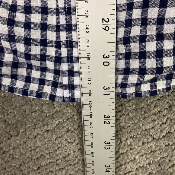 Vintage Ralph Lauren Linen Shirt Men's XL Blue White Gingham Check Button Down - Picture 8 of 11